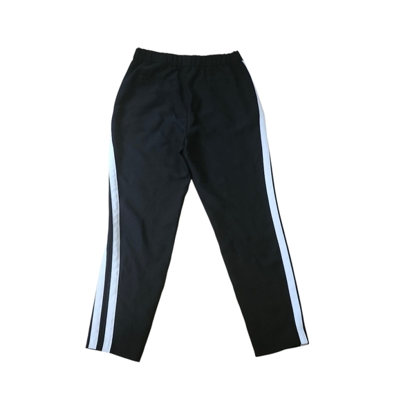 Banana Republic XS Hayden Black Striped Track Pant Preppy Pull On Tuxedo Ankle - Picture 5 of 13